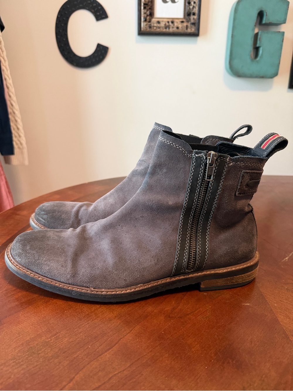 Testosterone Men’s Leather Ankle Boots Size 44 US 10.5 - 11 Inside Zip